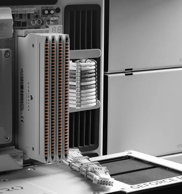 Memory modules and drive bays inside an open enterprise workstation